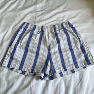 Aritzia Wilfred Free Striped Shorts Blue Size M